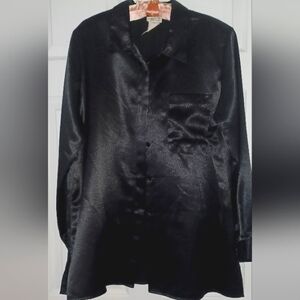 Elegant Satin Black Blouse